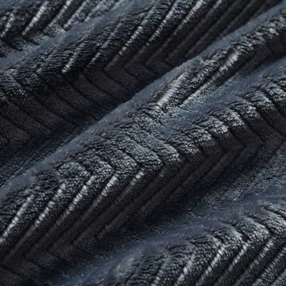 Brookstone Full/Queen Heated Micro Herringbone Blanket Gray